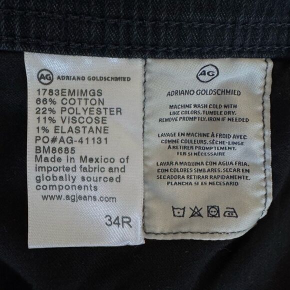 AG Adriano Goldschmied The Tellis Modern Slim Jeans Striped Size 34R - Picture 10 of 10